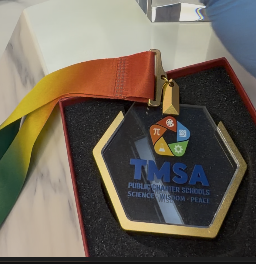 CRYSTAL AND METAL FRAME MEDAL