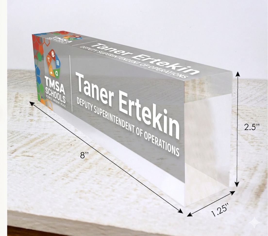 Crystal Name Plate for desk